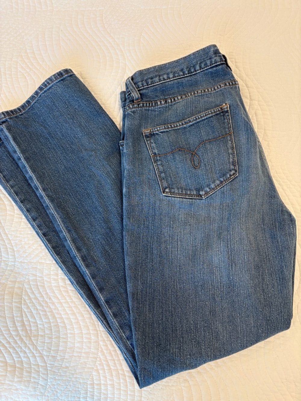 Vintage Lauren Ralph Lauren Women's Straight Leg Jeans in Medium Blue - Picture 2 of 8